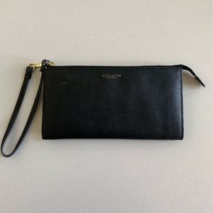 Coach Black Leather Wristlet